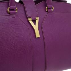 Pre Owned حقيبة سان لوران باريس كاباس شيك جلد أرجواني متوسطة