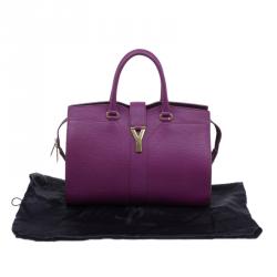 Pre Owned حقيبة سان لوران باريس كاباس شيك جلد أرجواني متوسطة