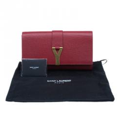 Saint Laurent Paris Red Leather Large CHYC Clutch
