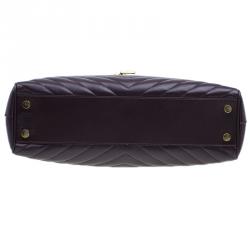 Pre Owned Saint Laurent Paris Burgundy Matelasse Leather Cassandre Shopper Tote