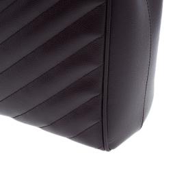 Pre Owned Saint Laurent Paris Burgundy Matelasse Leather Cassandre Shopper Tote