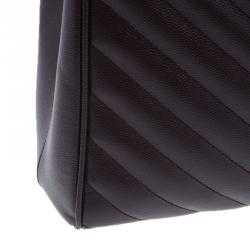 Pre Owned Saint Laurent Paris Burgundy Matelasse Leather Cassandre Shopper Tote