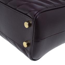 Pre Owned Saint Laurent Paris Burgundy Matelasse Leather Cassandre Shopper Tote