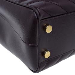 Pre Owned Saint Laurent Paris Burgundy Matelasse Leather Cassandre Shopper Tote