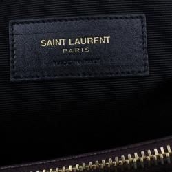 Pre Owned Saint Laurent Paris Burgundy Matelasse Leather Cassandre Shopper Tote