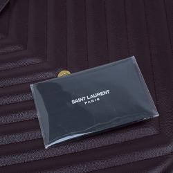 Pre Owned Saint Laurent Paris Burgundy Matelasse Leather Cassandre Shopper Tote