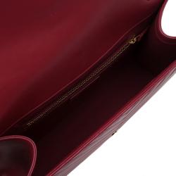 Saint Laurent Paris Red Leather Chevron Flap Shoulder Bag