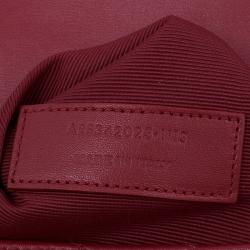 Saint Laurent Paris Red Leather Chevron Flap Shoulder Bag