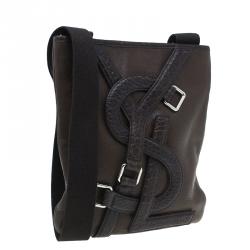 Saint Laurent Paris Brown Leather Small Vavin Messenger Bag
