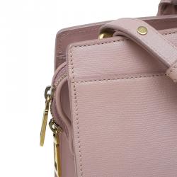 Pre Owned Saint Laurent Paris Nude Textured Leather Small Cabas Chyc Satchel