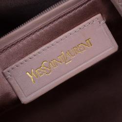 Pre Owned Saint Laurent Paris Nude Textured Leather Small Cabas Chyc Satchel