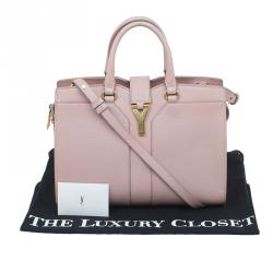 Pre Owned Saint Laurent Paris Nude Textured Leather Small Cabas Chyc Satchel