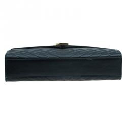 Pre Owned حقيبة سان لوران باريس كاسندريه قلاب جلد أسود واسعة