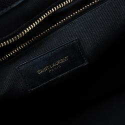 Pre Owned حقيبة سان لوران باريس كاسندريه قلاب جلد أسود واسعة