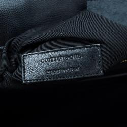 Pre Owned حقيبة سان لوران باريس كاسندريه قلاب جلد أسود واسعة