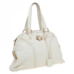 Pre Owned حقيبة سان لوران باريس موس جلد نعام كبيرة