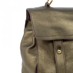 مملوكة مسبقًا حقيبة سان لوران باريس موس جلد برونزي بيدين علويتين كبيرة