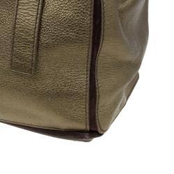 مملوكة مسبقًا حقيبة سان لوران باريس موس جلد برونزي بيدين علويتين كبيرة