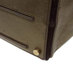 مملوكة مسبقًا حقيبة سان لوران باريس موس جلد برونزي بيدين علويتين كبيرة