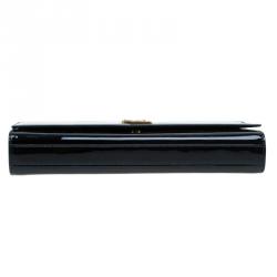 مملوكة مسبقًا حقيبة كلتش سان لوران باريس كاساندر جلد أسود لامع