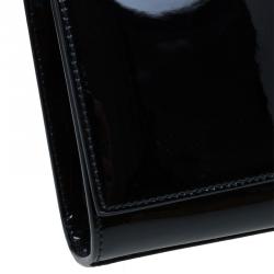 مملوكة مسبقًا حقيبة كلتش سان لوران باريس كاساندر جلد أسود لامع