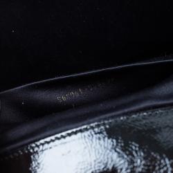 Pre Owned Saint Laurent Paris Black Glazed Leather Belle De Jour Flap Clutch