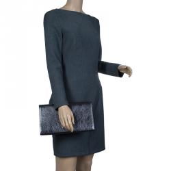 مملوكة مسبقًا حقيبة كلتش سان لوران باريس بيل دى جور جلد رصاصي بقلاب