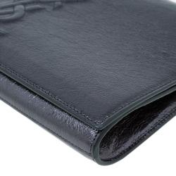 مملوكة مسبقًا حقيبة كلتش سان لوران باريس بيل دى جور جلد رصاصي بقلاب