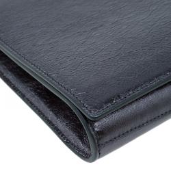 مملوكة مسبقًا حقيبة كلتش سان لوران باريس بيل دى جور جلد رصاصي بقلاب