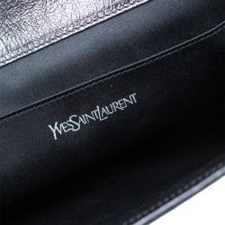 مملوكة مسبقًا حقيبة كلتش سان لوران باريس بيل دى جور جلد رصاصي بقلاب