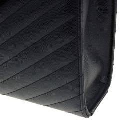 Pre Owned Saint Laurent Paris Black Matelasse Leather Large Cassandre Flap Bag