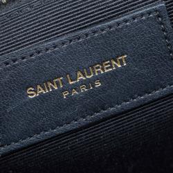 Pre Owned Saint Laurent Paris Black Matelasse Leather Large Cassandre Flap Bag