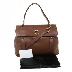 Saint Laurent Paris Brown Leather Medium Muse Two Satchel