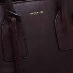 مملوكة مسبقًا Saint Laurent Paris Burgundy Leather Small Classic Sac De Jour Tote