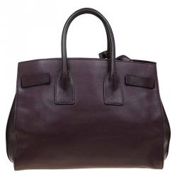 مملوكة مسبقًا Saint Laurent Paris Burgundy Leather Small Classic Sac De Jour Tote
