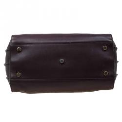 مملوكة مسبقًا Saint Laurent Paris Burgundy Leather Small Classic Sac De Jour Tote