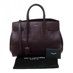 مملوكة مسبقًا Saint Laurent Paris Burgundy Leather Small Classic Sac De Jour Tote