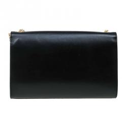 Pre Owned Saint Laurent Paris Black Leather Medium Tassel Crossbody Bag