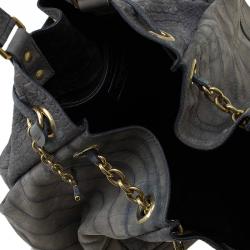 مملوكة مسبقًا Saint Laurent Paris Grey Croc Embossed Leather Large Overseas Tote