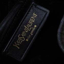 مملوكة مسبقًا Saint Laurent Paris Grey Croc Embossed Leather Large Overseas Tote