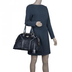 Pre Owned حقيبة سان لوران باريس موس شعر حصان ميتالك رمادي