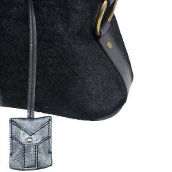 Pre Owned حقيبة سان لوران باريس موس شعر حصان ميتالك رمادي