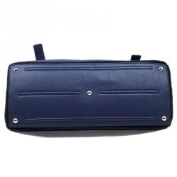 Pre Owned Saint Laurent Paris Navy Blue Leather large Muse Two Satchel