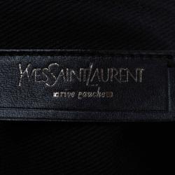 Pre Owned Saint Laurent Paris Navy Blue Leather large Muse Two Satchel