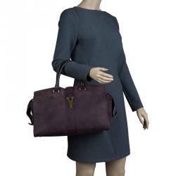 Saint Laurent Paris Dark Brown Leather Medium Cabas Chyc Satchel