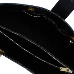 مملوكة مسبقًا Saint Laurent Paris Black Matelasse Leather Cassandre Shopper Tote