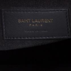 Pre Owned Saint Laurent Paris Grey Croc Embossed Leather Small Classic Sac De Jour Tote