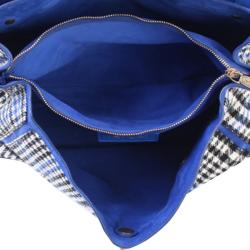 مملوكة مسبقًا Saint Laurent Paris Houndstooth Wool/Leather Large Muse Two Top Handle Bag