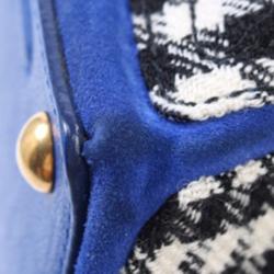 مملوكة مسبقًا Saint Laurent Paris Houndstooth Wool/Leather Large Muse Two Top Handle Bag