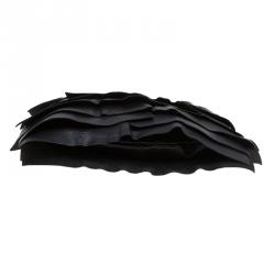 Saint Laurent Paris Black Leather St.Tropez Horn Hobo